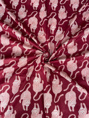 Tibetan tiger patterned fabric for sewing projects