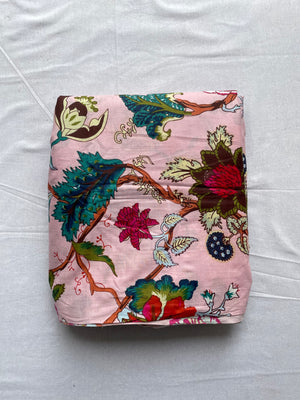 Indian inspired floral cotton fabric by the yard