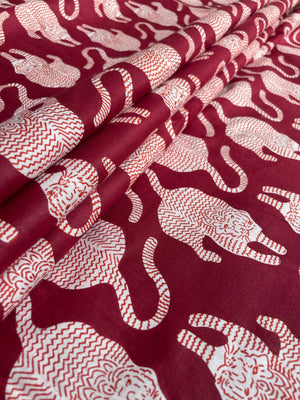 Tibetan tiger animal print fabric for DIY projects