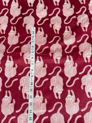 Bold Tibetan tiger cotton fabric for home décor