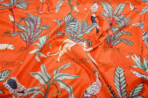 Indian jungle animal print fabric by the yard