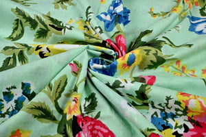 Colorful vintage flower cotton fabric for sewing