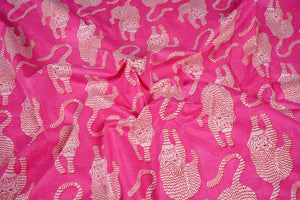 Pink animal print fabric for dresses and kaftans