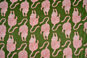 Tiger print Indian cotton fabric for sewing