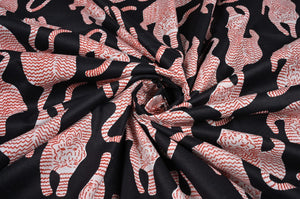 Black animal print fabric for dresses and kaftans