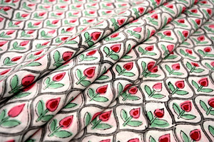 Indian rose print fabric for dresses and kaftans