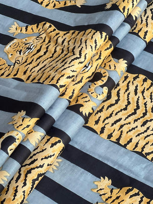 Tiger pattern cotton fabric by the yard