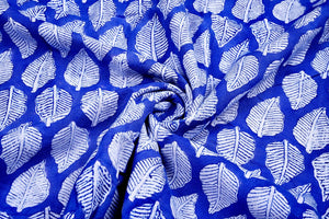 Indian blue and white block print fabric