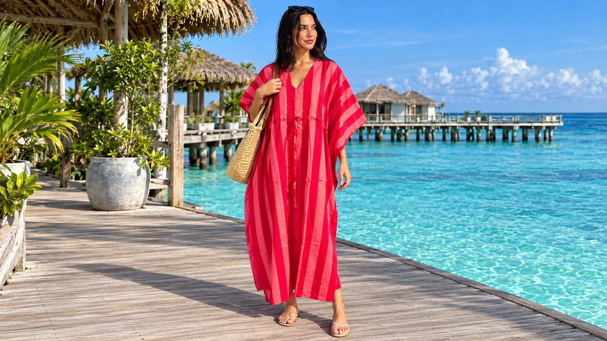 Striped Kaftan Dress: Your Perfect Beach Vacation & Resort Style