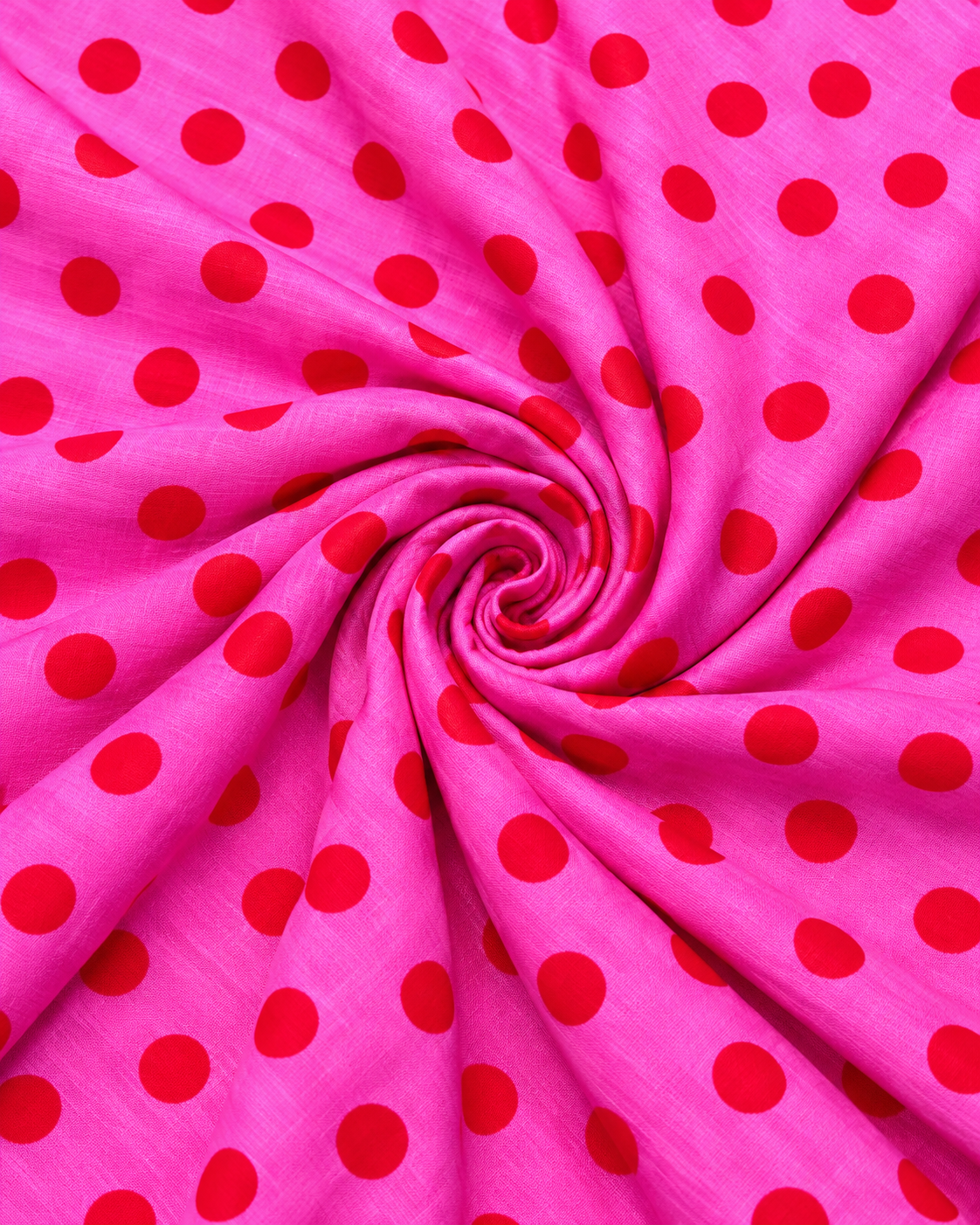 Premium hot pink and red polka dot printed fabric