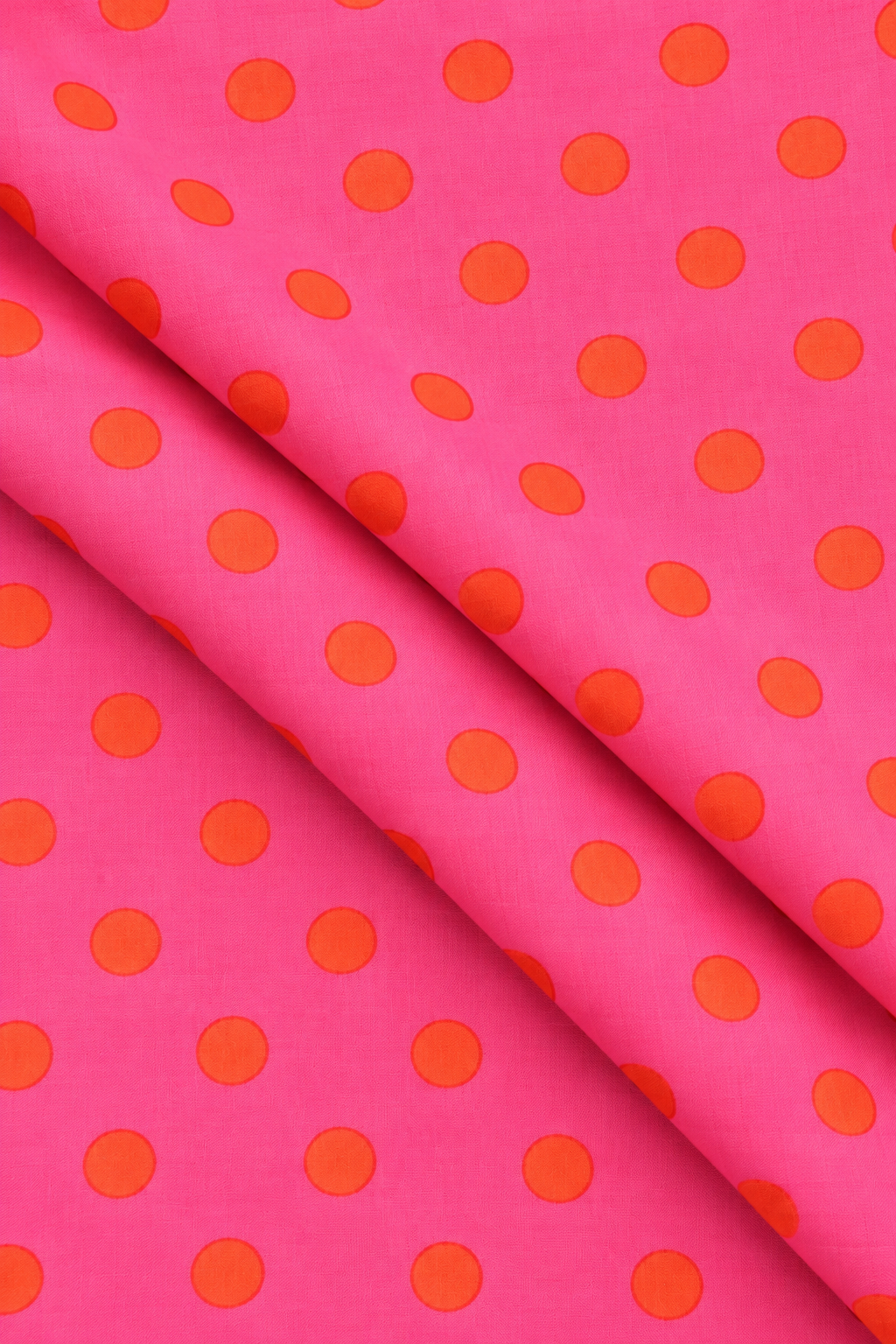 Hot pink and orange printed textile for sewing and DIY craft projects