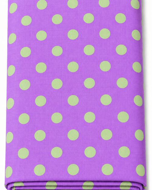 Green Polka Dots Cotton Fabric, Sewing Fabric, Quilting Fabric By Yard