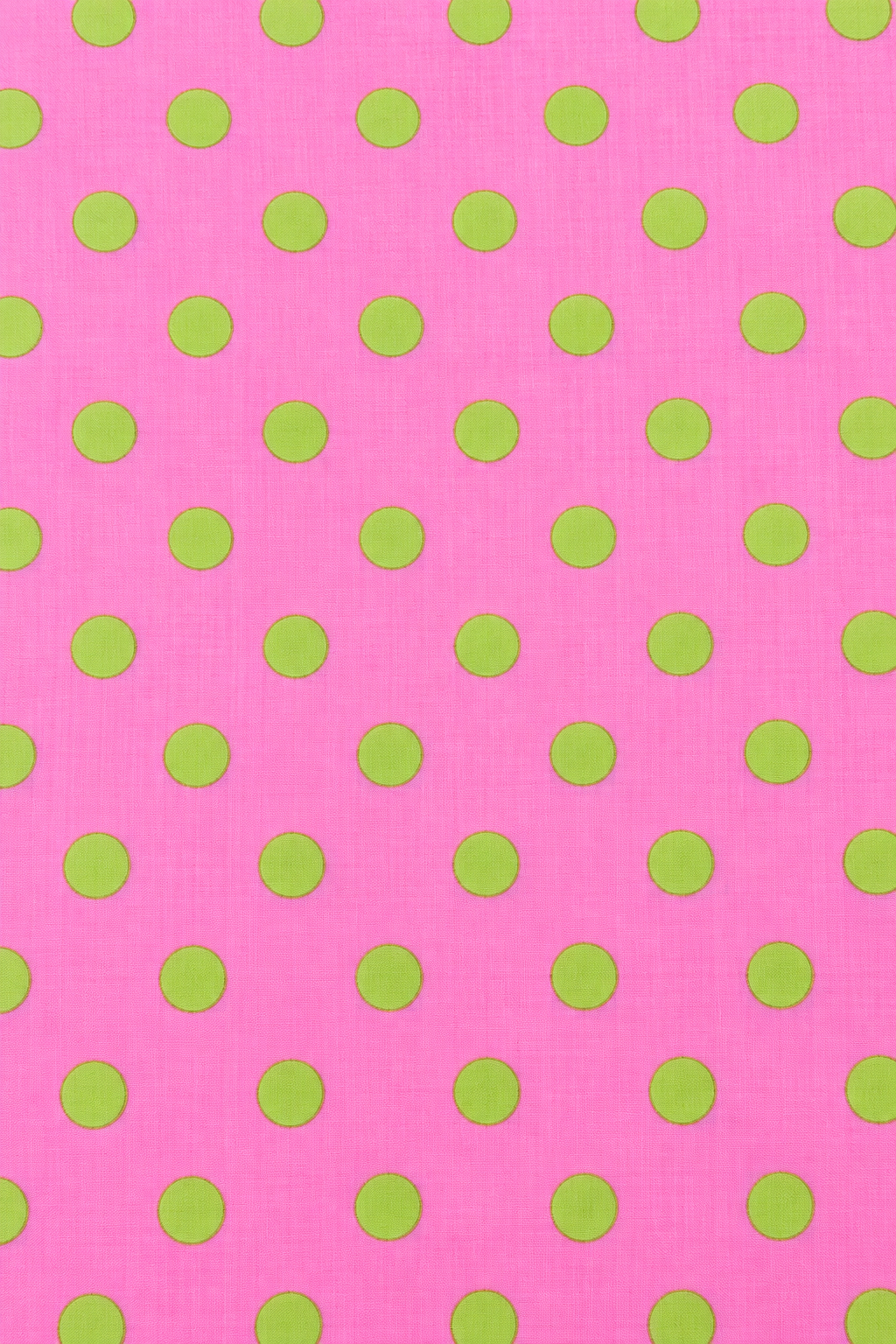 Pink printed dress material with green dots