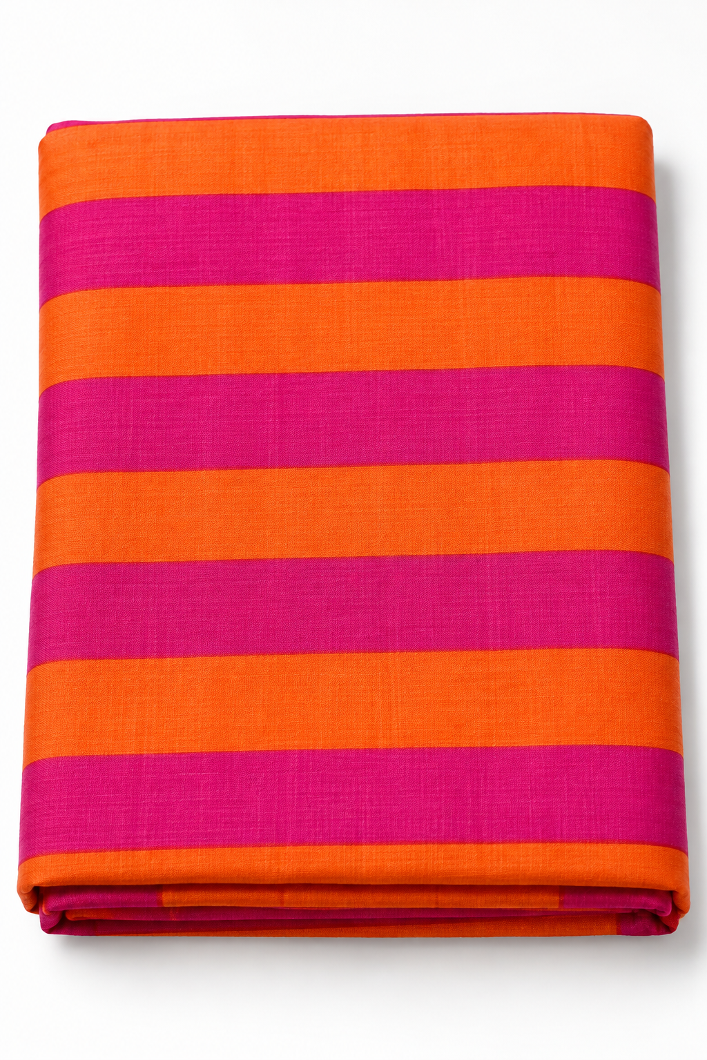 Pink and orange stripe cotton fabric by the yard
