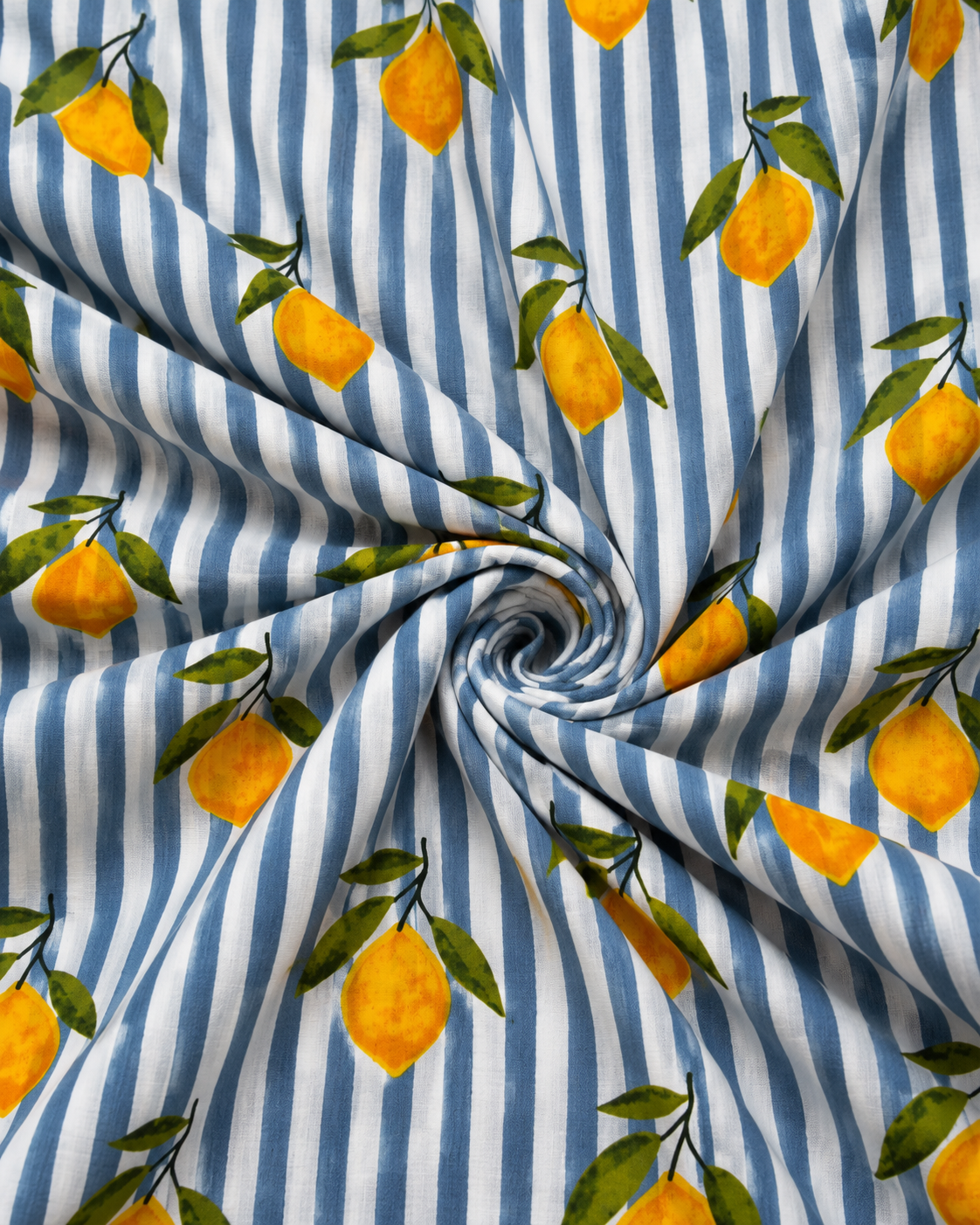 Gray lemon print fabric for summer sewing and DIY projects