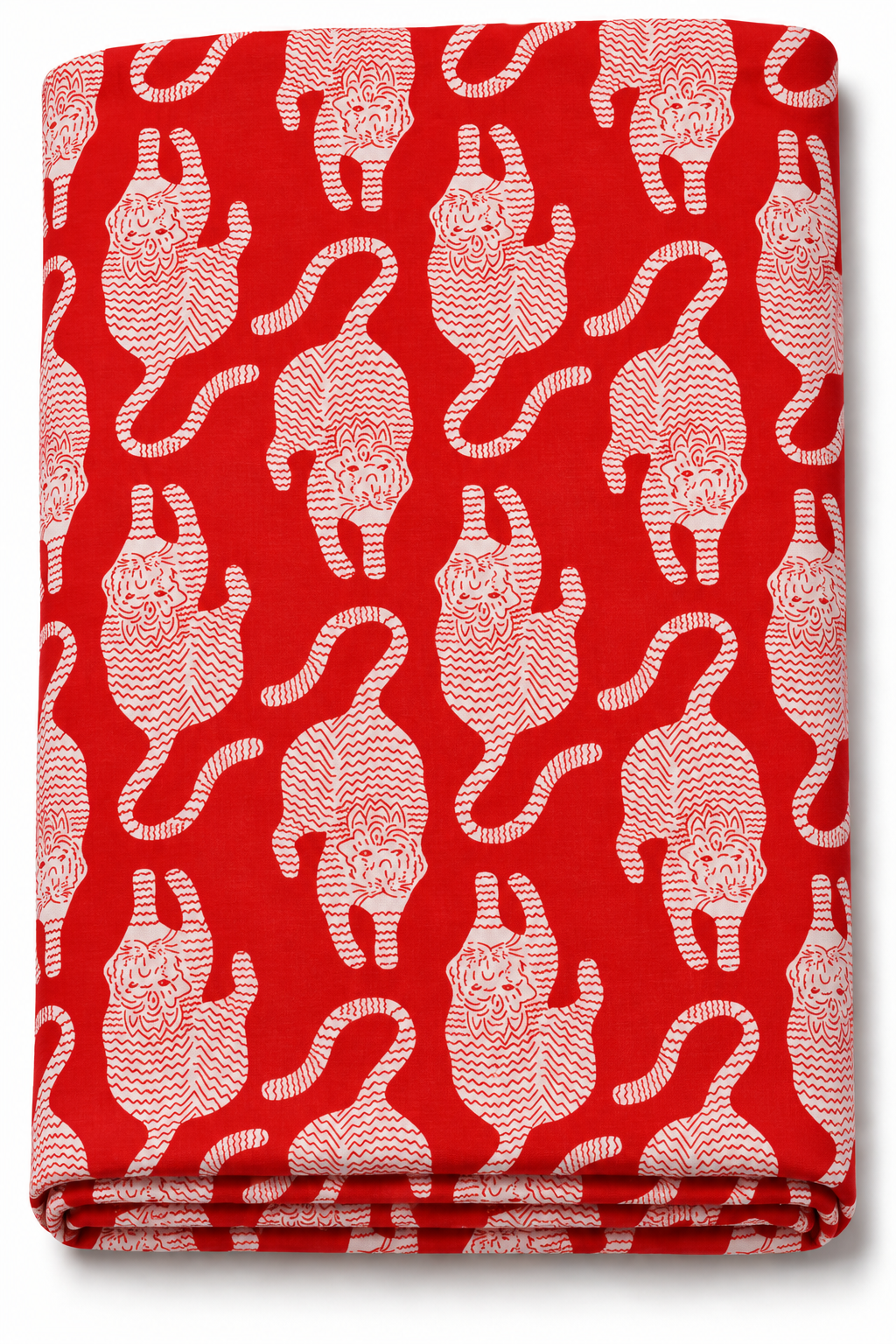Tibetan tiger print fabric with traditional animal motif