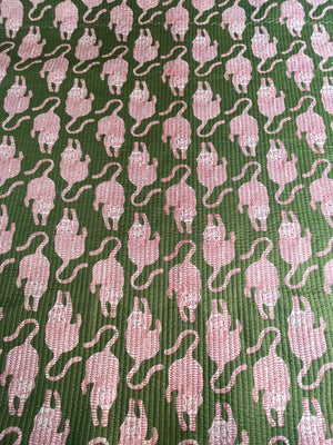 Textured quilted cotton fabric