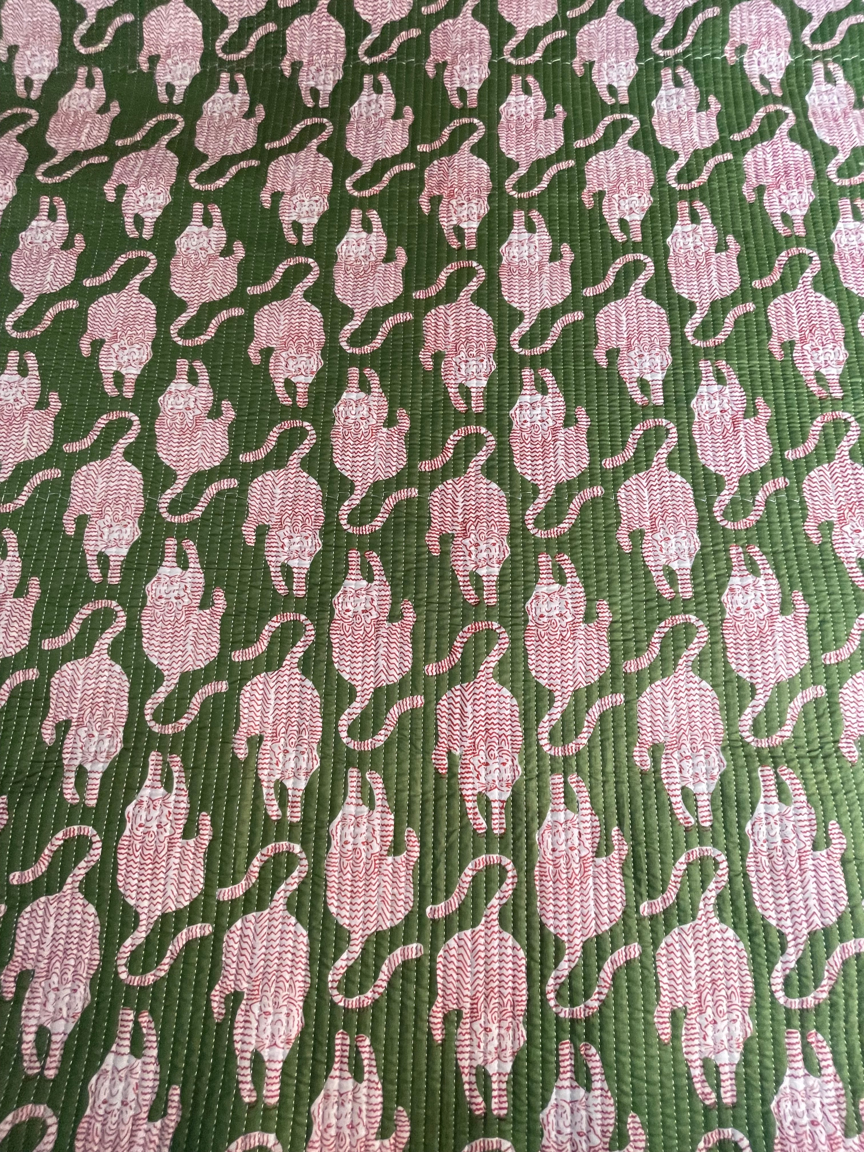 Textured quilted cotton fabric