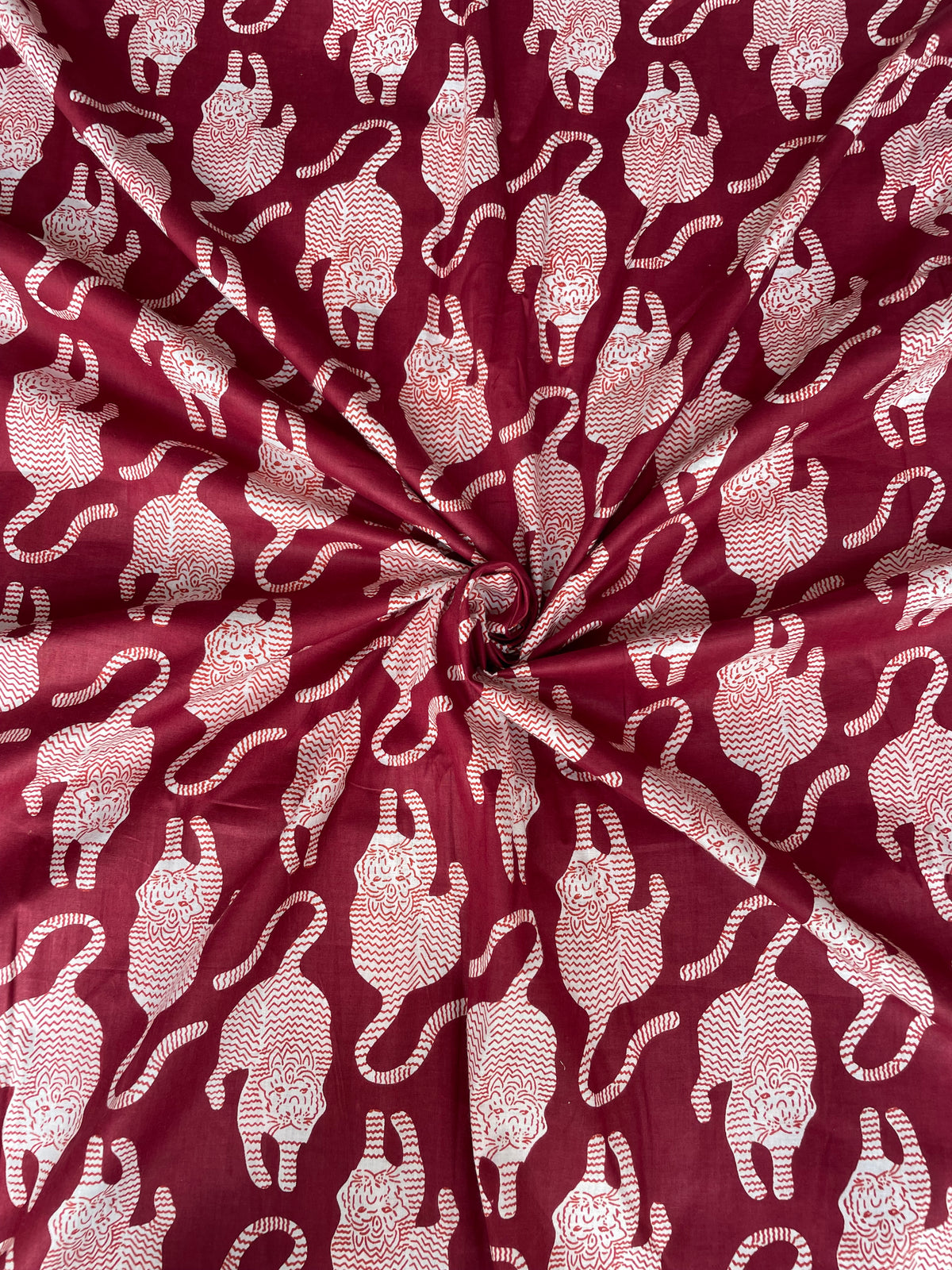 Tibetan tiger patterned fabric for sewing projects