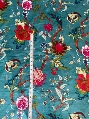 Colorful floral cotton fabric for quilting projects