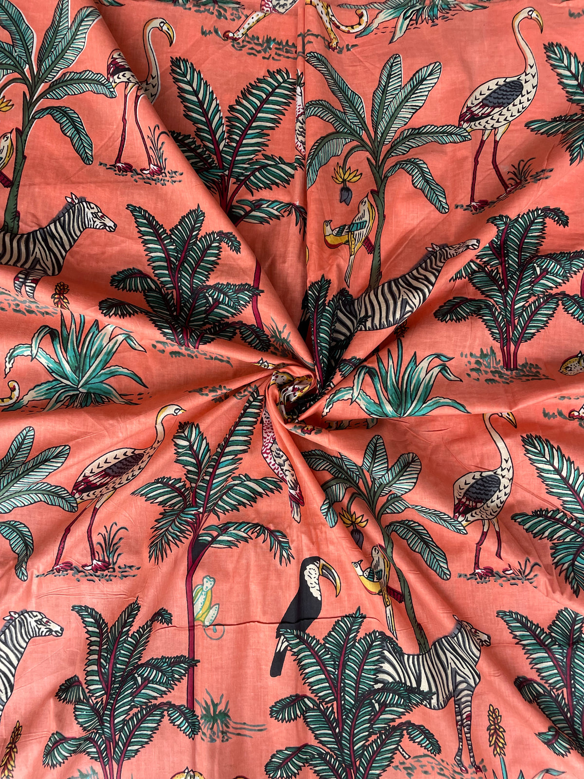 jungle print cotton fabric for sewing projects