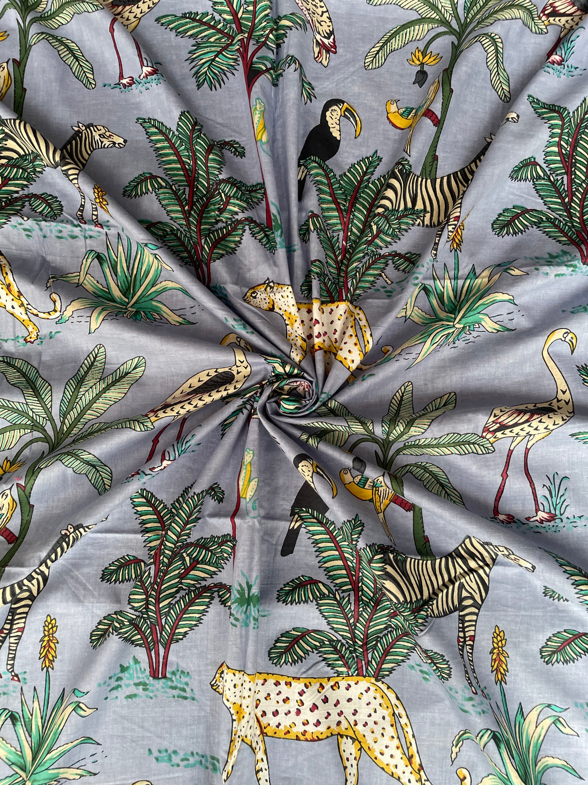 cotton fabric with leopard and zebra print