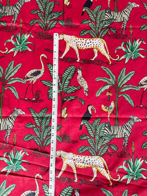 Tropical bird and animal cotton fabric by the yard