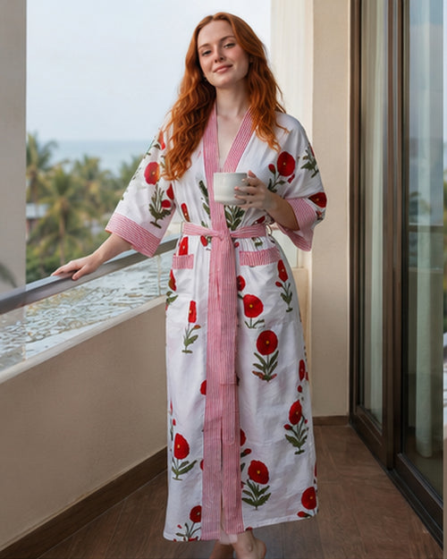 Screen Printed Cotton Kimono | Lightweight & Relaxed