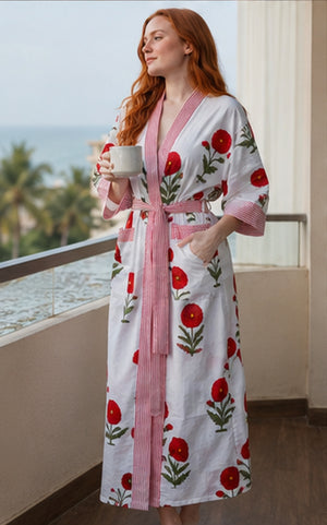 Cotton kimono for beach and holiday wear