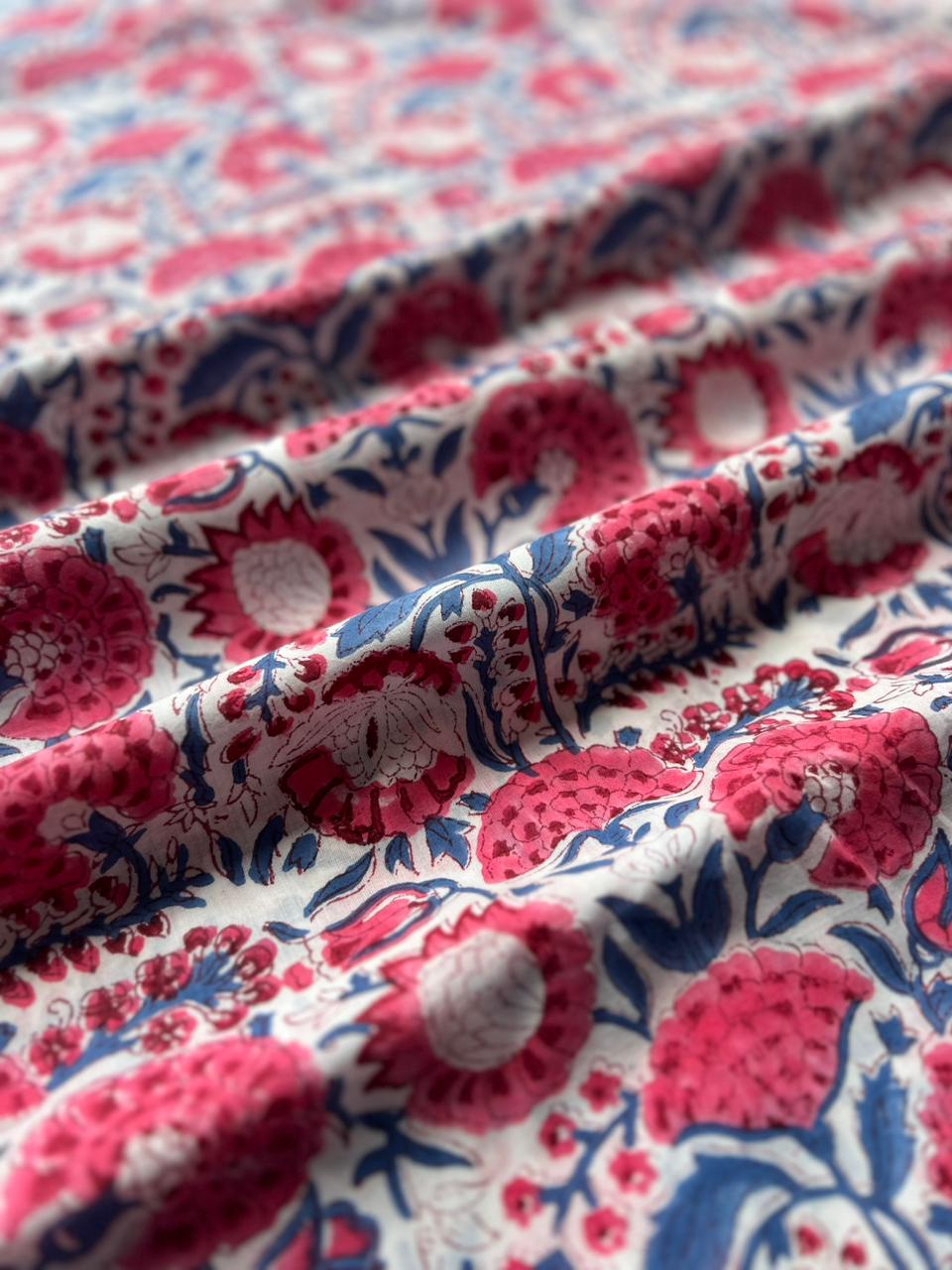 Indian floral fabric for dresses and kaftans