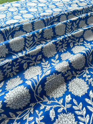 Indian flower print fabric for dresses and kaftans