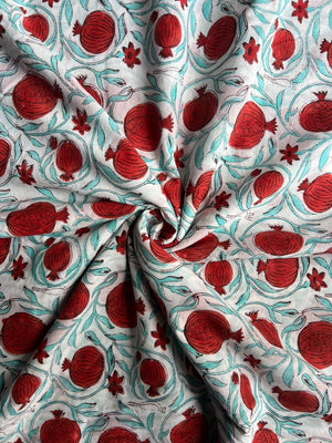 Indian block print fabric for dresses and kaftans