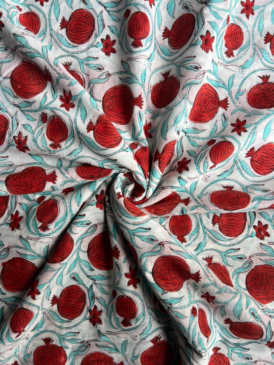 Indian block print fabric for dresses and kaftans