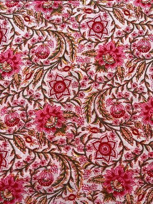 Indian floral paisley print fabric by the yard