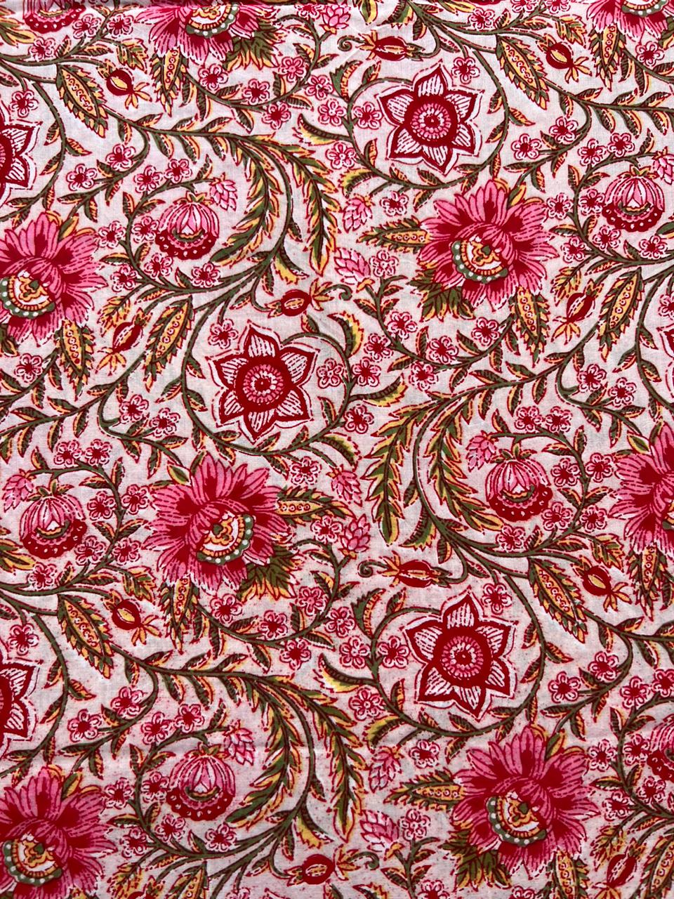 Indian floral paisley print fabric by the yard