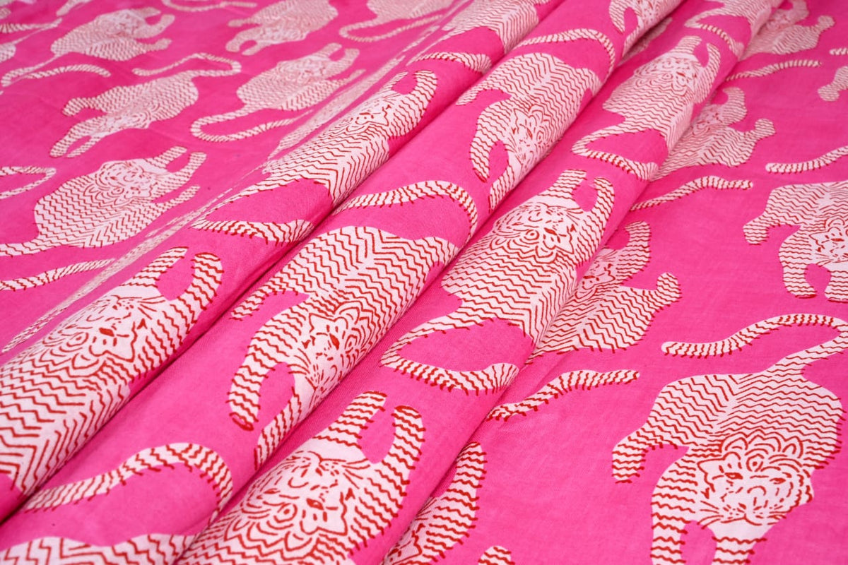 Indian tiger print textile for DIY sewing projects