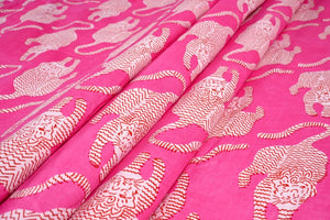 Indian tiger print textile for DIY sewing projects