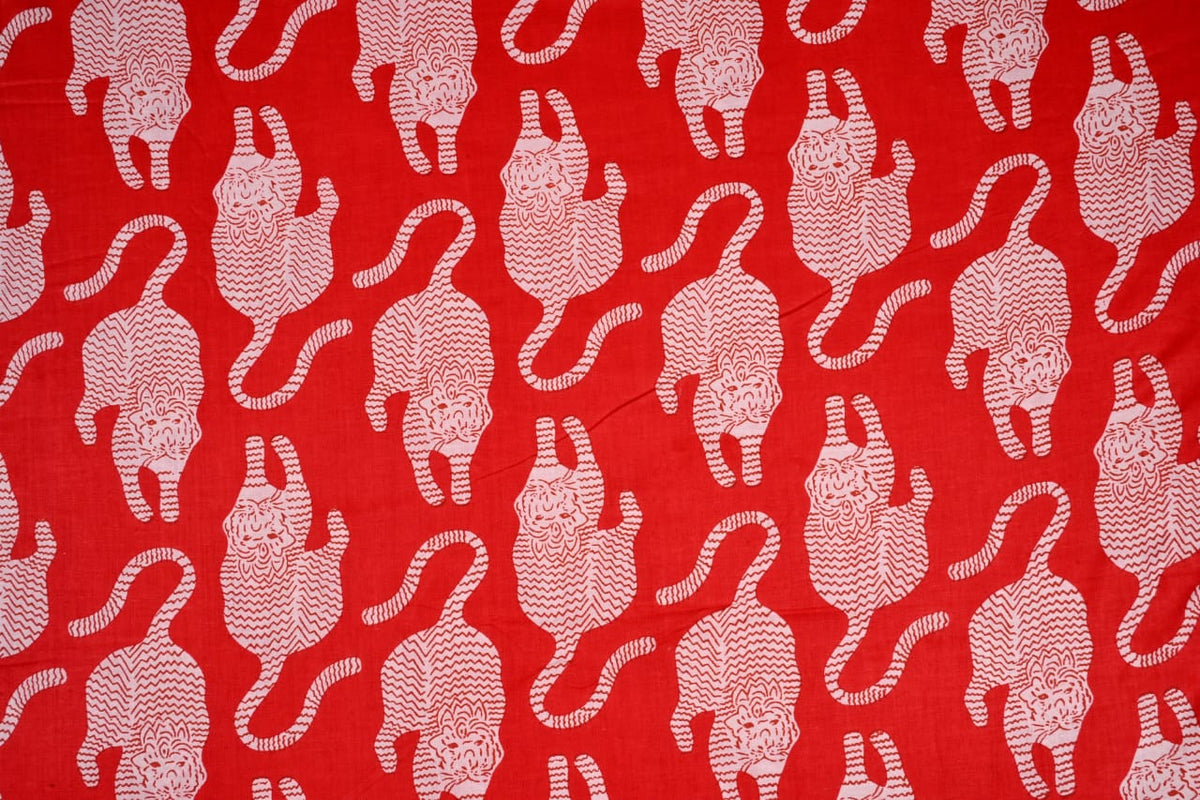 Indian Tibetan tiger fabric for sewing projects
