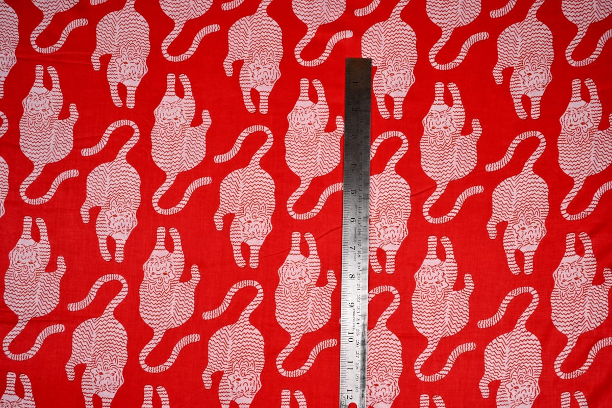Tibetan tiger patterned fabric for dressmaking
