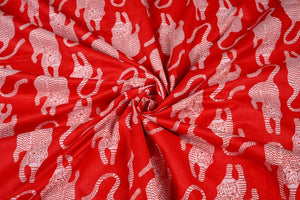 Indian tiger print textile for DIY sewing projects