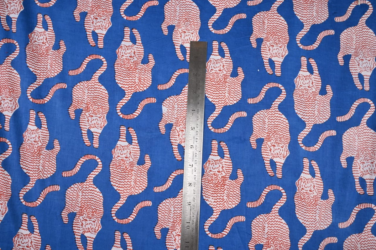 Indian tiger print textile for DIY sewing projects
