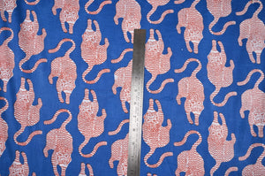 Indian tiger print textile for DIY sewing projects