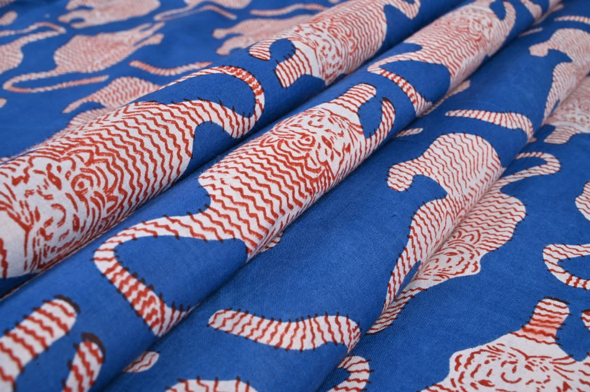 Blue animal print fabric for dresses and kaftans