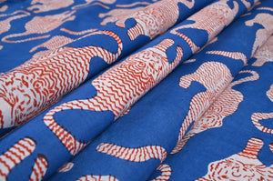 Blue animal print fabric for dresses and kaftans