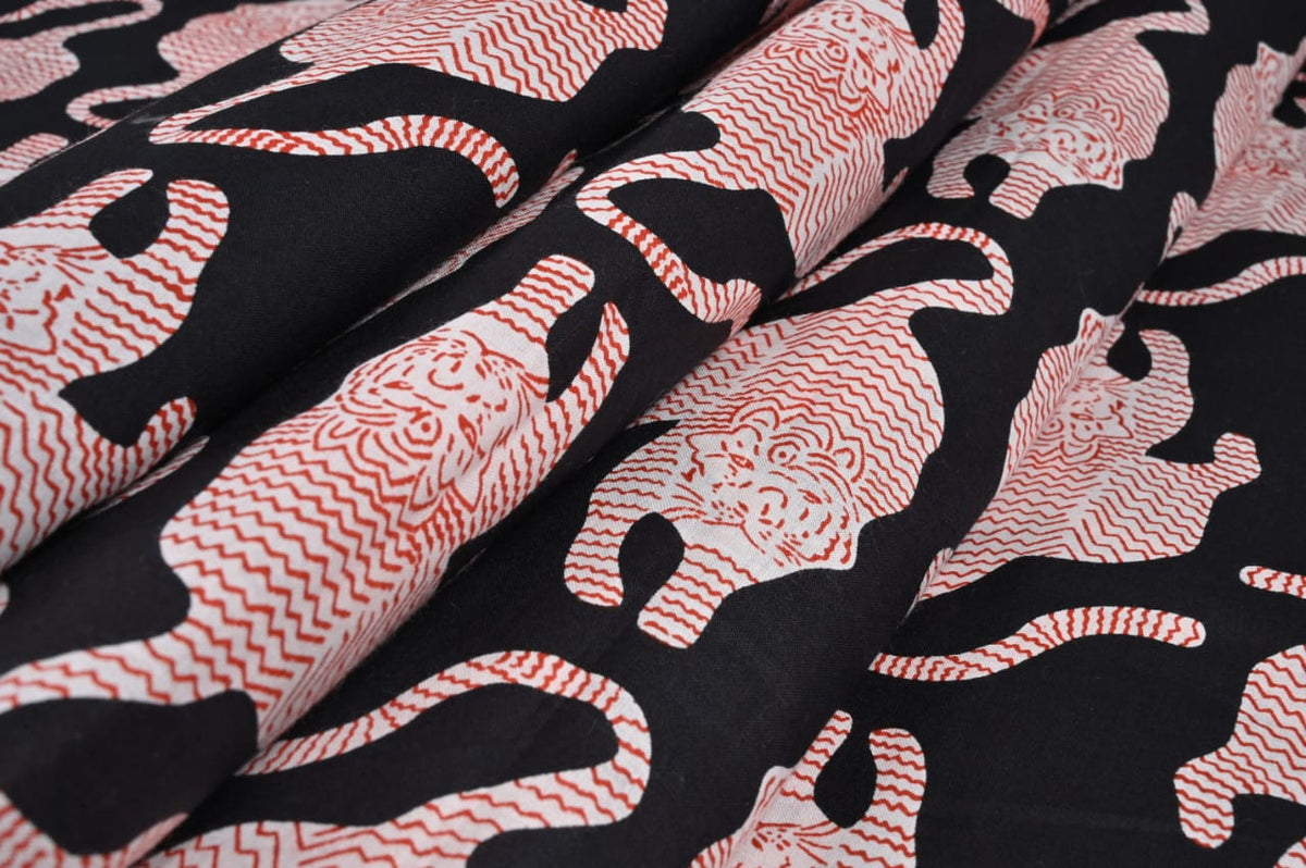 Indian tiger print textile for DIY sewing projects