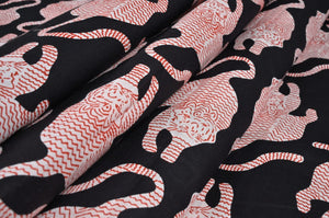 Indian tiger print textile for DIY sewing projects