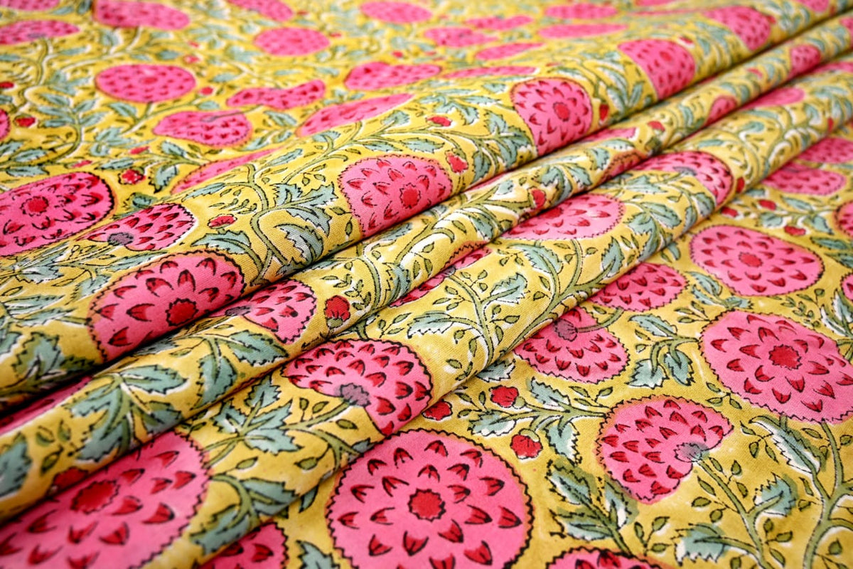 Indian floral fabric for dresses and kaftans