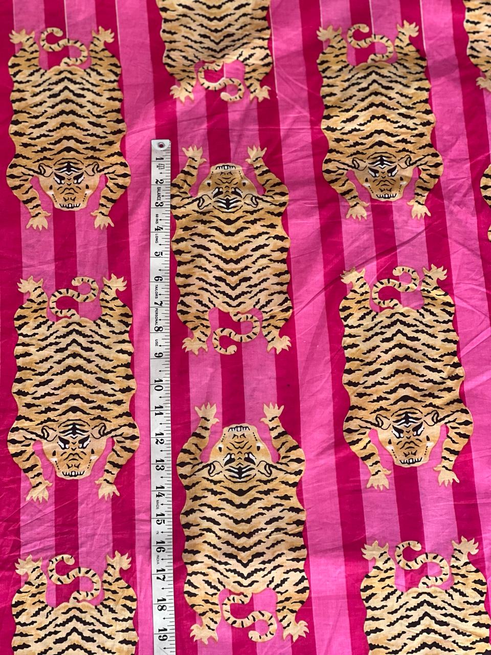 Pink tiger fabric for dresses and kaftans