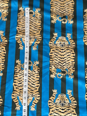 Blue black tiger fabric for dresses and kaftans