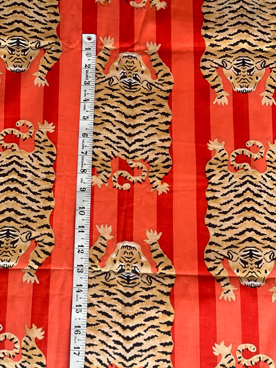 Red tiger fabric for quilting and home decor